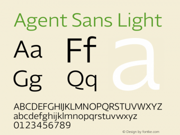 AgentSans-Light Version 2.000;PS 002.000;hotconv 1.0.88;makeotf.lib2.5.64775图片样张