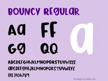 Bouncy Regular Version 1.001;Fontself Maker 1.1.1 Font Sample