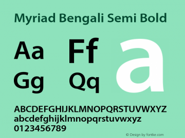 Myriad Bengali Semi Bold Version 1.062;PS 1.58;hotconv 16.6.54;makeotf.lib2.5.65590图片样张