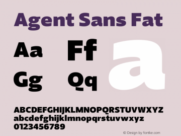 Agent Sans Fat Version 2.000;hotconv 1.0.109;makeotfexe 2.5.65596图片样张
