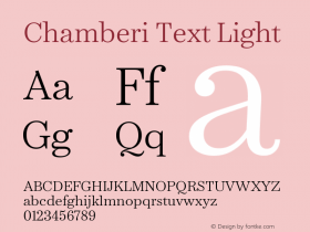 Chamberi Text Light Version 1.000图片样张