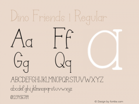 Dino Friends 1 Regular Version 1.000 Font Sample