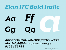 Elan ITC Bold Italic Version 1.0图片样张