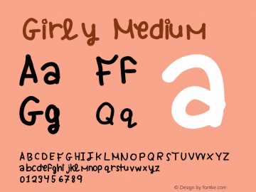 Girly Medium Version 001.000 Font Sample