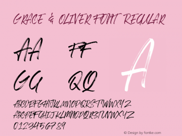 Grace & Oliver Font Regular Version 1.000图片样张