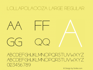 Lollapolaooza Large Regular Version 1.000 Font Sample