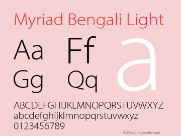 Myriad Bengali Light Version 1.062;PS 1.58;hotconv 16.6.54;makeotf.lib2.5.65590图片样张