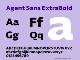 Agent Sans ExtraBold Version 2.000;hotconv 1.0.109;makeotfexe 2.5.65596 Font Sample