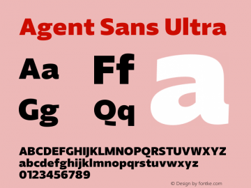 Agent Sans Ultra Version 2.000;hotconv 1.0.109;makeotfexe 2.5.65596图片样张