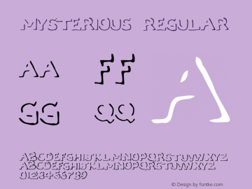 Mysterious Regular Macromedia Fontographer 4.1 5/31/96 Font Sample