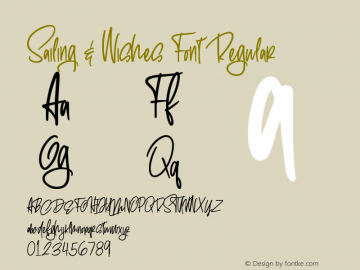 Sailing & Wishes Font Regular Version 1.000 Font Sample