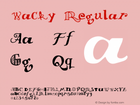 Wacky Regular Macromedia Fontographer 4.1 5/30/96 Font Sample
