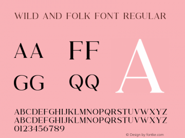 Wild and Folk Font Regular Version 1.000图片样张