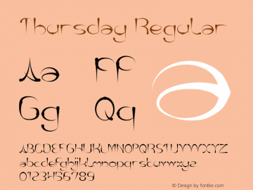 Thursday Version 1.00;October 9, 2019;FontCreator 11.5.0.2430 64-bit Font Sample