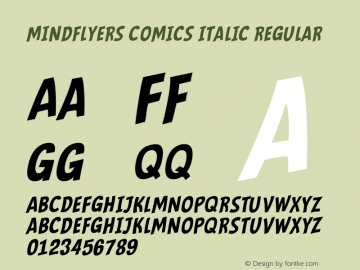 Mindflyers Comics Italic Mindflyers Comics Italic © The Branded Quotes. 2019. All Rights Reserved图片样张