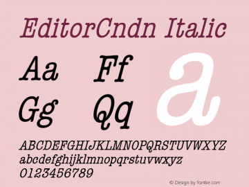 EditorCndn Italic Font Version 2.6; Converter Version 1.10图片样张