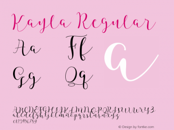 Kayla Version 1.000 Font Sample