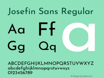Josefin Sans Regular Version 2.000 Font Sample