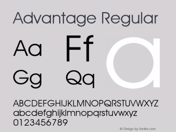 Advantage Regular Font Version 2.6; Converter Version 1.10图片样张