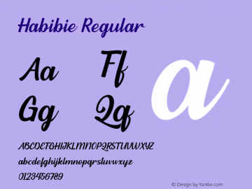 Habibie Version 1.00;January 26, 2020;FontCreator 12.0.0.2525 64-bit Font Sample