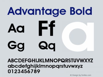 Advantage Bold Font Version 2.6; Converter Version 1.10图片样张