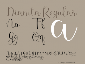 Dianita Version 1.00;February 10, 2020;FontCreator 12.0.0.2525 64-bit Font Sample