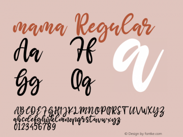mama Version 1.00;February 27, 2020;FontCreator 12.0.0.2525 64-bit Font Sample