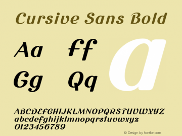 Cursive Sans Bold Wersja 3.0.0; 2020-03-18 Font Sample