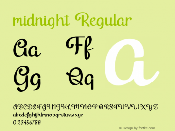 midnight Regular Version 1.000 Font Sample