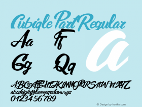 Cubiqle Part Version 1.0 Font Sample