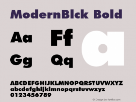 ModernBlck Bold Font Version 2.6; Converter Version 1.10图片样张