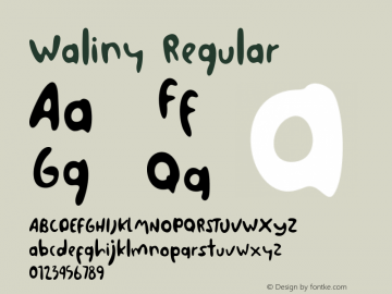 Waliny Version 1.00;March 2, 2020;FontCreator 12.0.0.2547 64-bit Font Sample