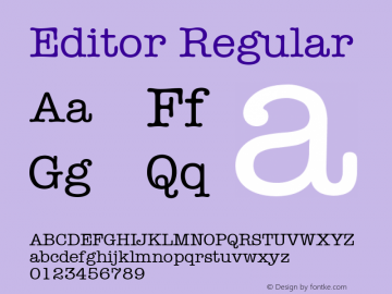 Editor Regular Font Version 2.6; Converter Version 1.10图片样张