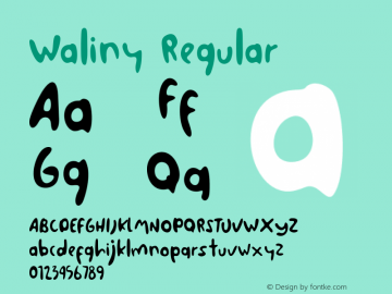 Waliny Version 1.00;March 2, 2020;FontCreator 12.0.0.2547 64-bit Font Sample