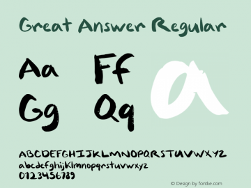 Great Answer Version 1.000 Font Sample