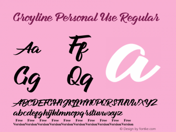 Groyline Personal Use Version 1.00;March 19, 2020;FontCreator 11.0.0.2408 32-bit图片样张