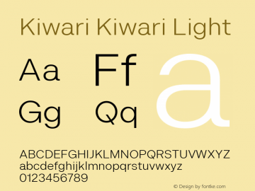 Kiwari Light Version 1.000 Font Sample