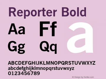 Reporter Bold Font Version 2.6; Converter Version 1.10 Font Sample