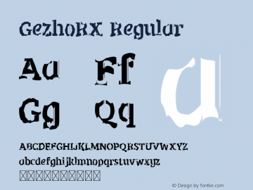 GezhoRX Version 1.001;Fontself Maker 3.5.1图片样张