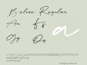 Belove Version 1.002;Fontself Maker 3.5.1 Font Sample