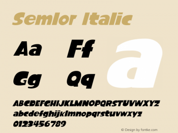 Semlor-Italic Version 1.000图片样张