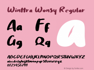 Winttra Wonsy Version 1.00;October 8, 2019;FontCreator 11.5.0.2430 32-bit图片样张