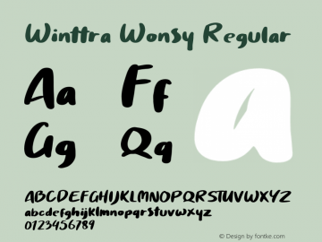 WinttraWonsy Version 1.00;October 8, 2019;FontCreator 11.5.0.2430 32-bit图片样张