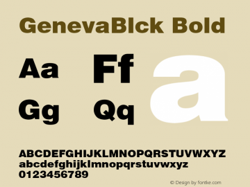 GenevaBlck Bold Font Version 2.6; Converter Version 1.10 Font Sample