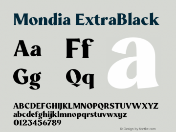 MondiaExtraBlack Version 1.000图片样张