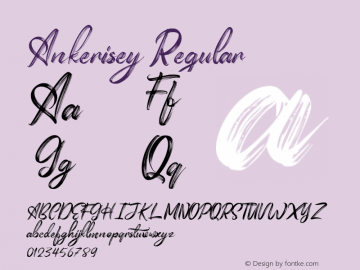 Ankerisey 1.000 Font Sample