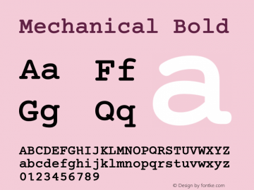 Mechanical Bold Version 1.00图片样张