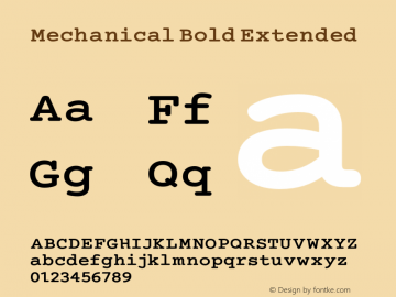 Mechanical Bold Extended Version 1.00图片样张