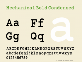 Mechanical Bold Condensed Version 1.00图片样张