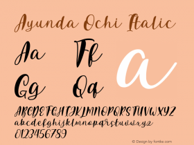 Ayunda Ochi Italic Version 1.00;March 15图片样张